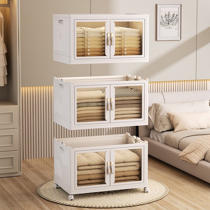 2024 Easy Installation Portable Drawer Folding Plastic Storage Box & Bins for Bedding Clothing Standing Type