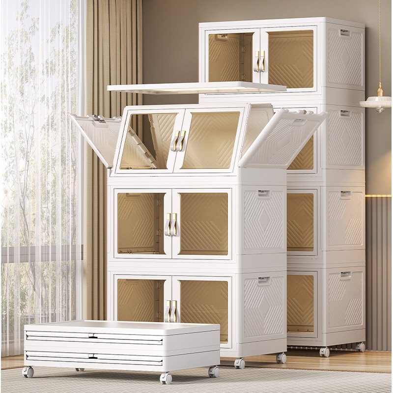 2024 Easy Installation Portable Drawer Folding Plastic Storage Box & Bins for Bedding Clothing Standing Type