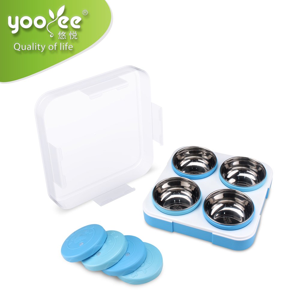 Airtight Bento Lunch Boxes for Adults Round bowls BPA Free Leak-proof 4 Compartments Storage Boxes & Bins