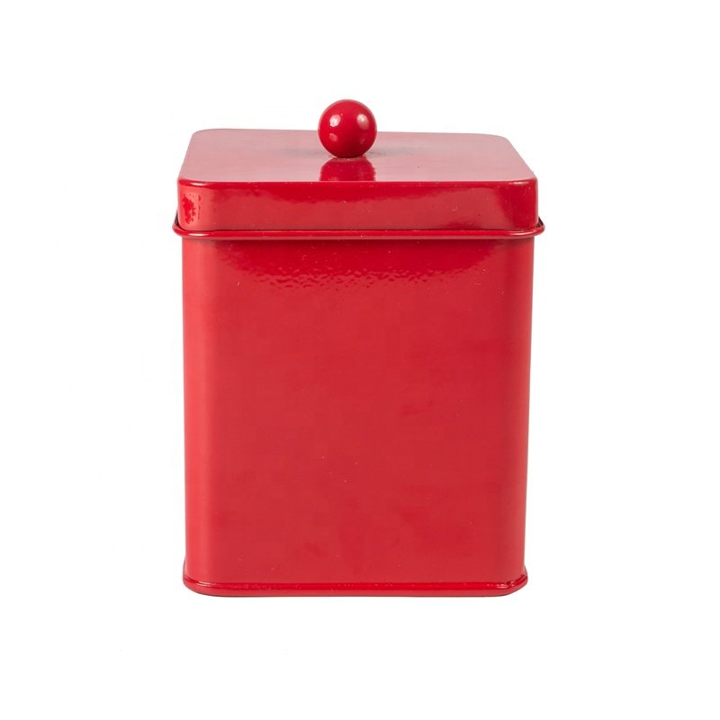 Farmhouse metal Kitchen Counter Square Tin food storage Tight Sealed Lids tea coffee sugar canister set of 3