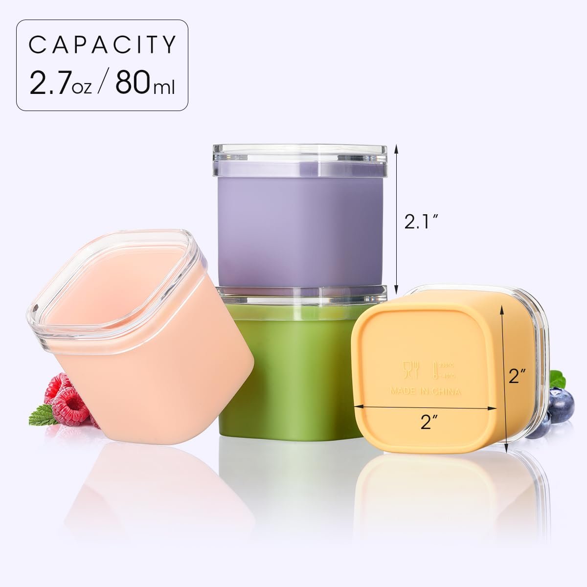 New creative Silicone Bento Lunch Box use Fruit snack Food Storage Dividers Container
