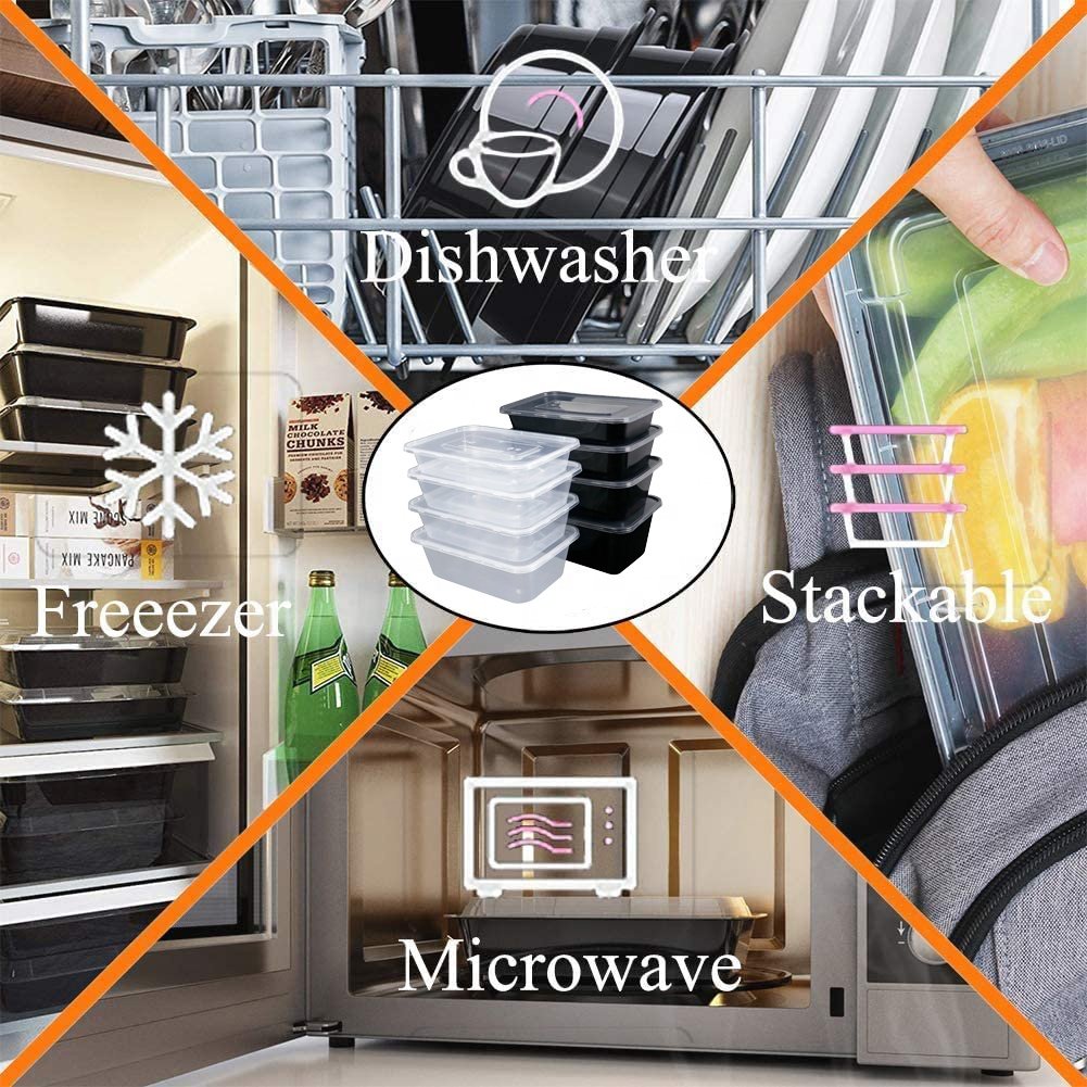 Hot Selling Custom Clear Rectangular Disposable Microwaveable Lunch Box,Plastic Food Container With Lid