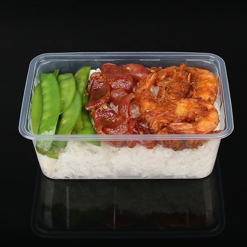 Hot Selling Custom Clear Rectangular Disposable Microwaveable Lunch Box,Plastic Food Container With Lid