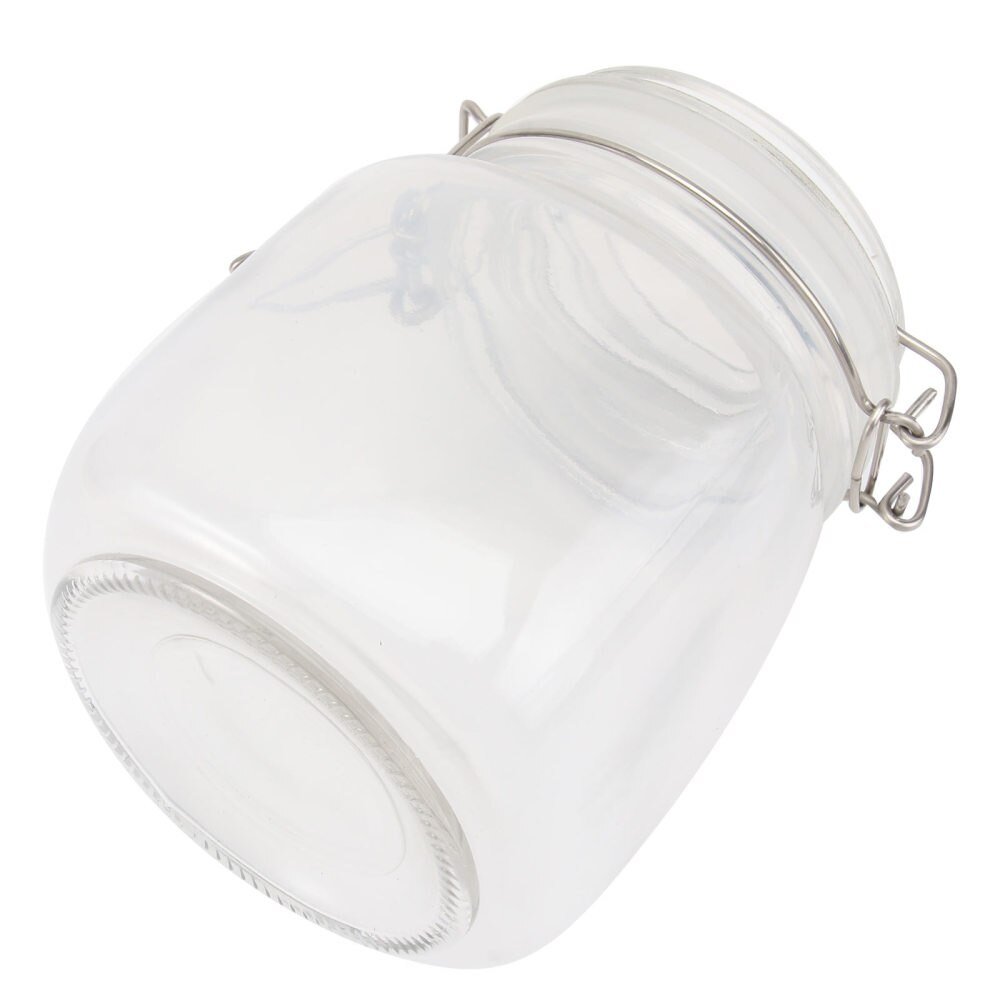 Modern Large Wide Mouth Glass Mason Jars with Hinged Lids Airtight Leak-Proof Rubber Gasket Shape Spices Condiments Container