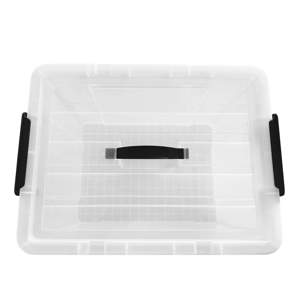New household 33l portable stackable plastic storage box with handle