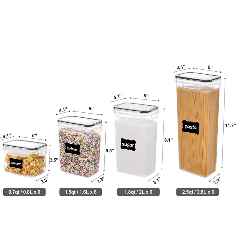 Food Storage Jar Large Capacity Pasta Cookies Nuts Transparent airtight food storage container set