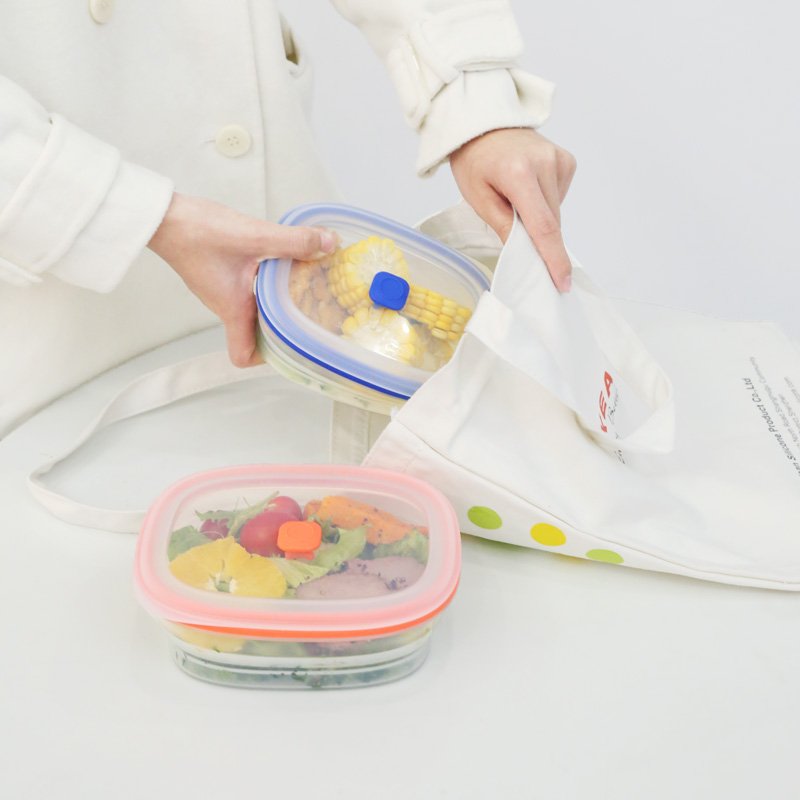 Wholesale BPA Free Collapsible Bowl Food Grade Silicone Foldable Food Storage Container Set Silicone Lunch Box