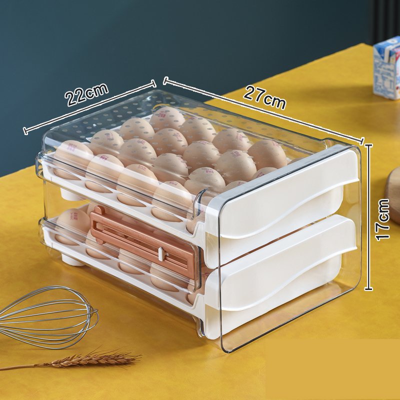 2024 New Arrival 40pcs Capacity Modern Kitchen Storage Container PET Plastic Egg Storage Box with Time Display for Food Use