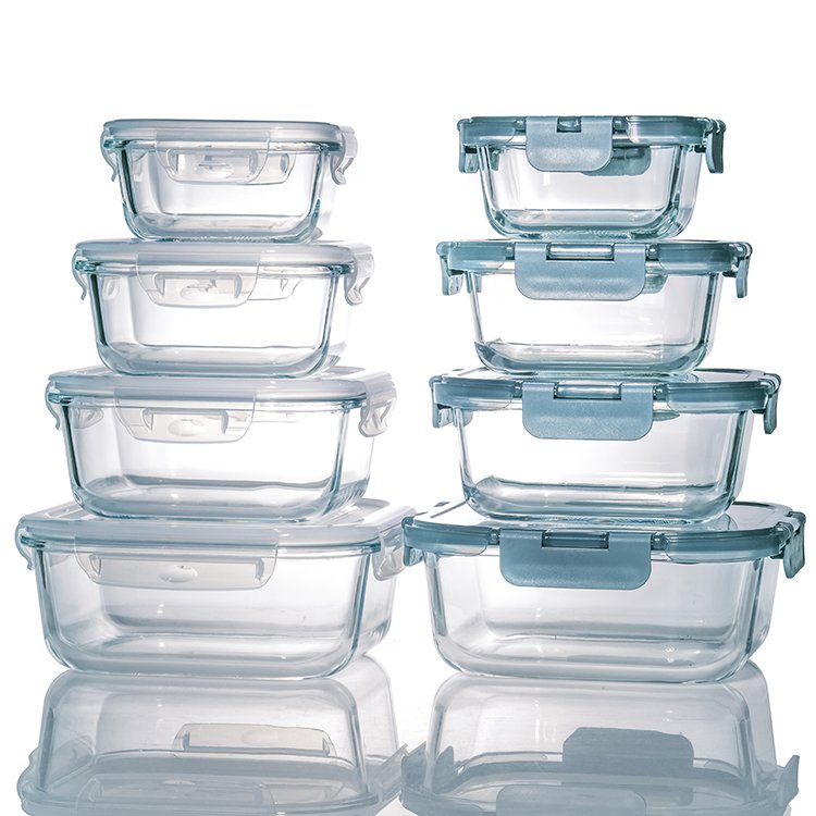 Hot Sales Round Square Dishwasher Microwave Safe Glass Food Container Lunch Box
