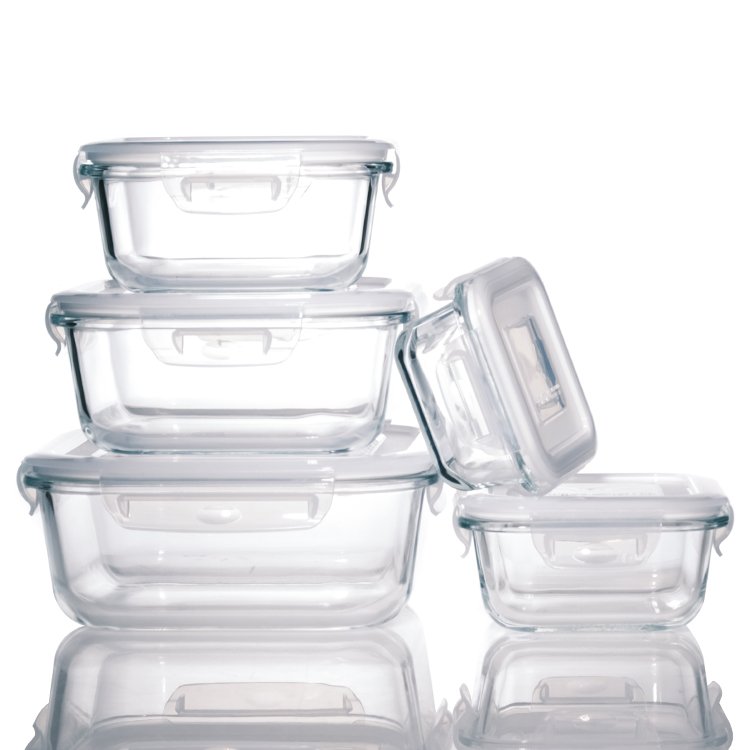 Hot Sales Round Square Dishwasher Microwave Safe Glass Food Container Lunch Box