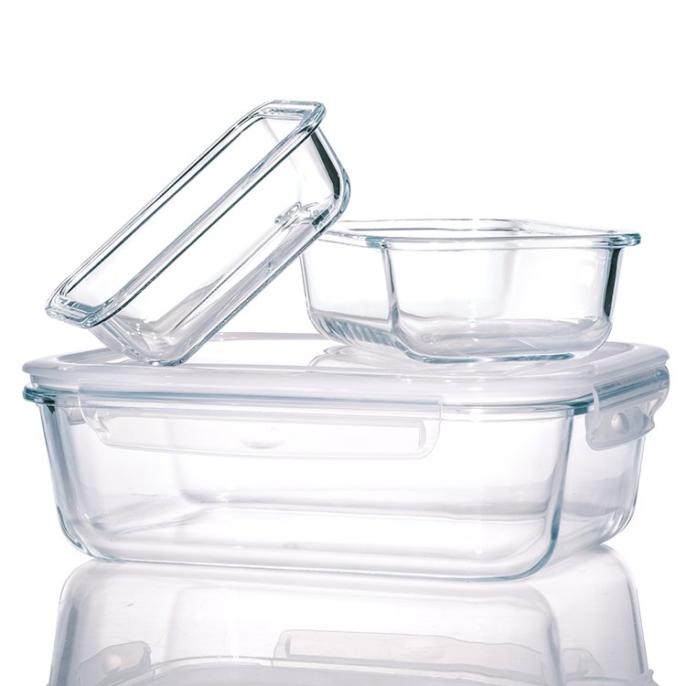 Hot Sales Round Square Dishwasher Microwave Safe Glass Food Container Lunch Box