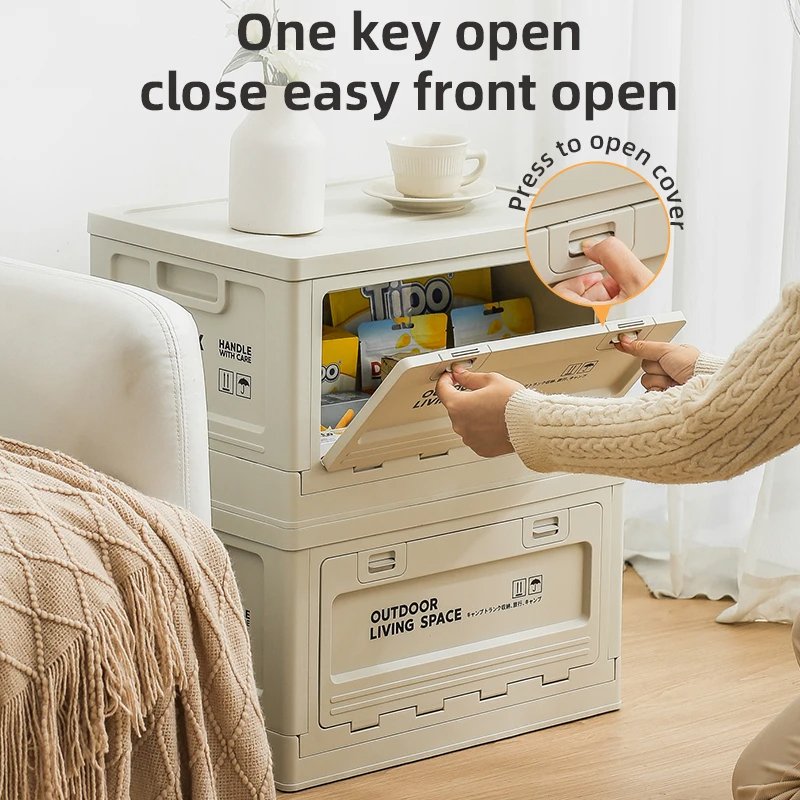 Large Plastic Side Opening Door Large Capacity Toy Storage Box Car Trunk Storage Box Camping Storage Box