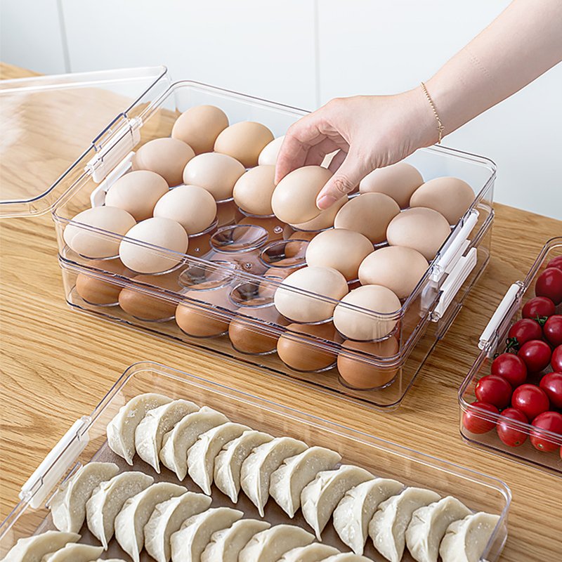 GREENSIDE Trending Products Kitchen Eco-friendly Stackable Egg Storage Box Fridge Organizer