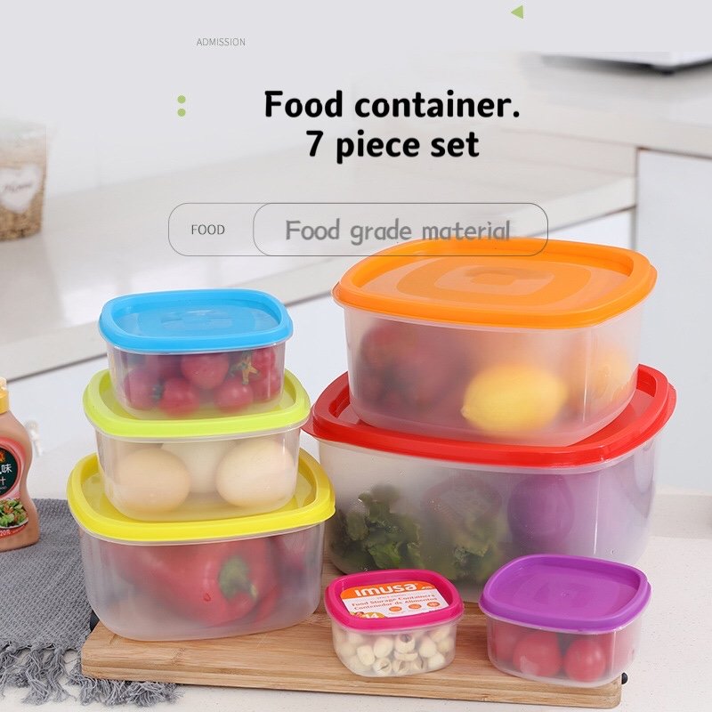 China factory multi-use 7 piece set food storage container plastic food container