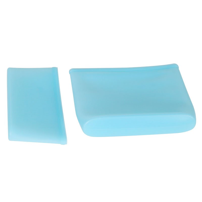 Food Storage Bag Reusable Eco-friendly Leakproof Self-seal Food Bag Hot Sale BPA Free Silicone Minimalist Opp Bag Blue Rectangle