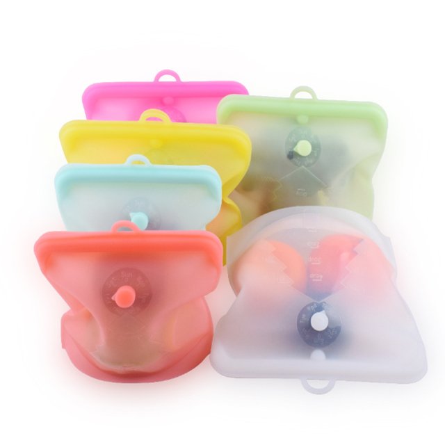 3PCS Silicone Zip Lock Bag 500ML 1000ML 1500ML Seal Bulk Waterproof Reusable Microwave Food Preservation Storage Containers
