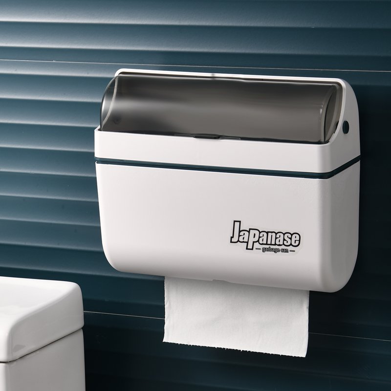 Self Adhesive Wall Mounted Storage Box With Tissue Box Paper Towel Dispenser For Kitchen Bathroom