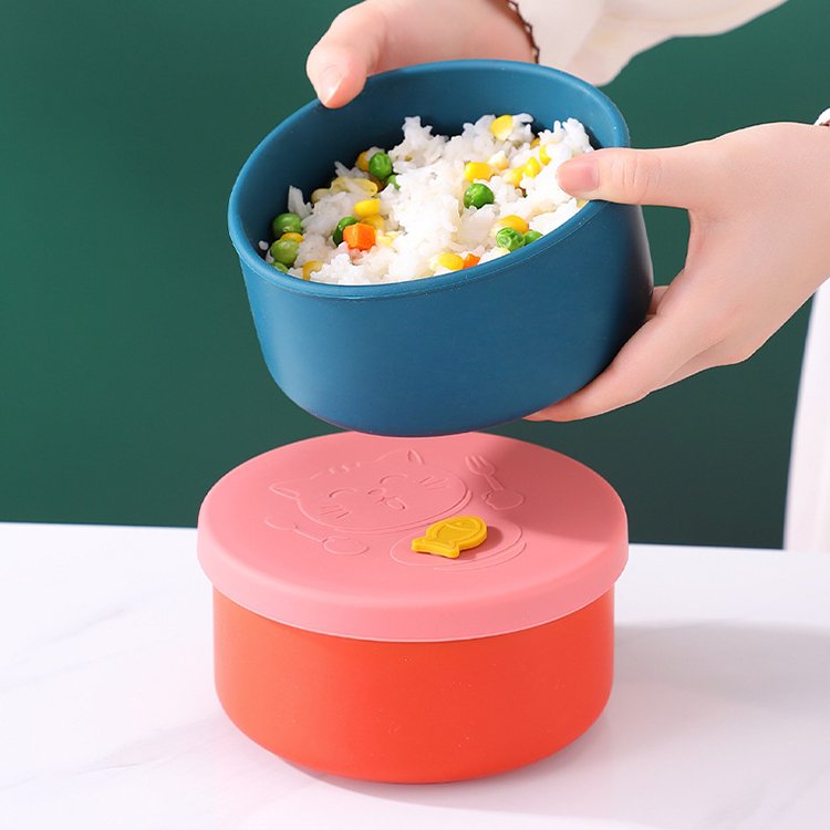 MHC Customized bpa free Silicone Food Storage Container Stackable Silicone Bento Lunch Box With Lid For Kid And Adult