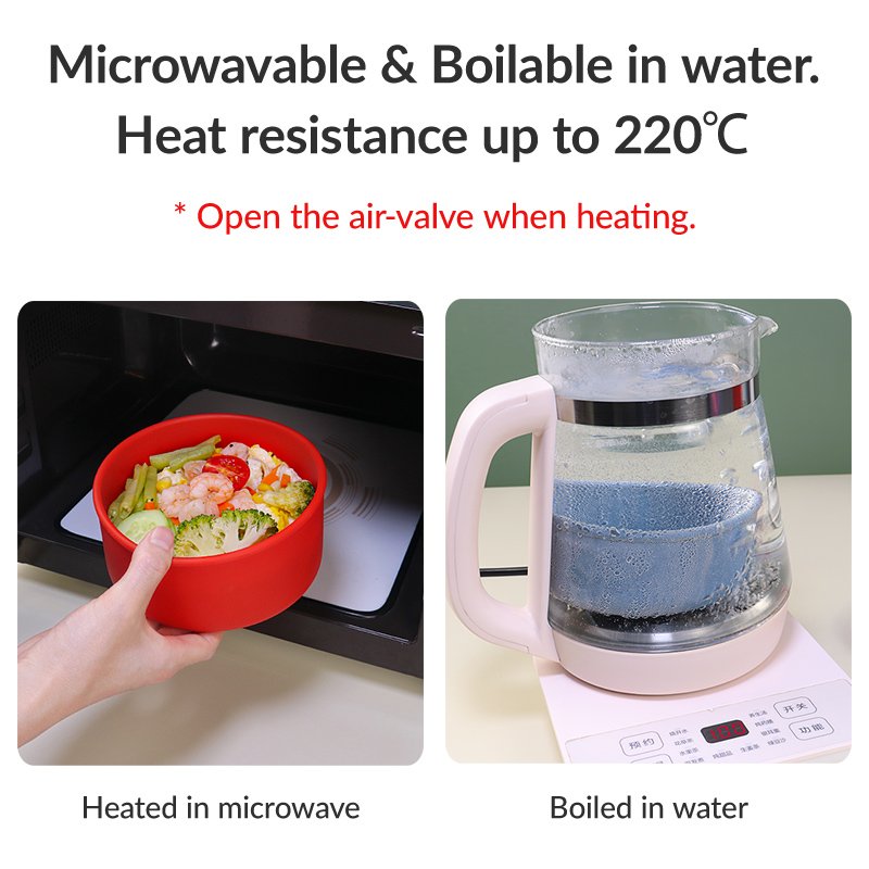 Multi-Use Eco-friendly BPA Free Silicone Bowl Reusable Food Storage Container Silicone Pizza Dough Proofing Box 700ml with Lids