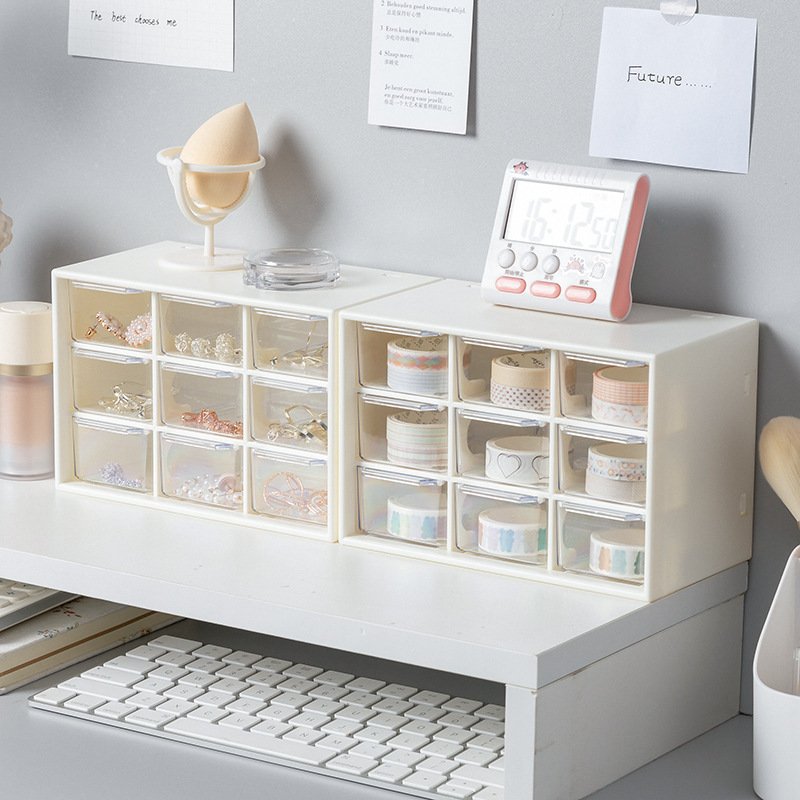 Utility Make up Drawers 9 Drawers tape Storage box ins style 9 compartment plastic drawer cabinet