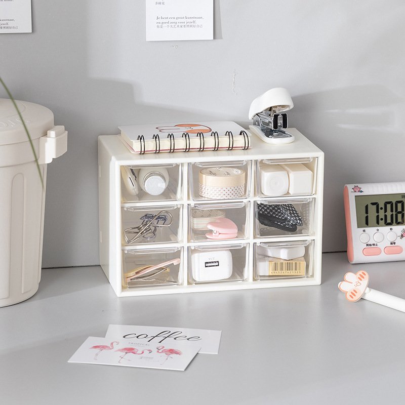 Utility Make up Drawers 9 Drawers tape Storage box ins style 9 compartment plastic drawer cabinet