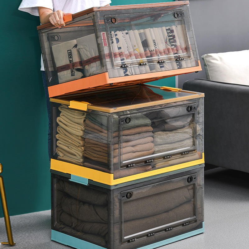 KiMin pp 29L plastic storage box with wheel foldable storage box collapsible container home