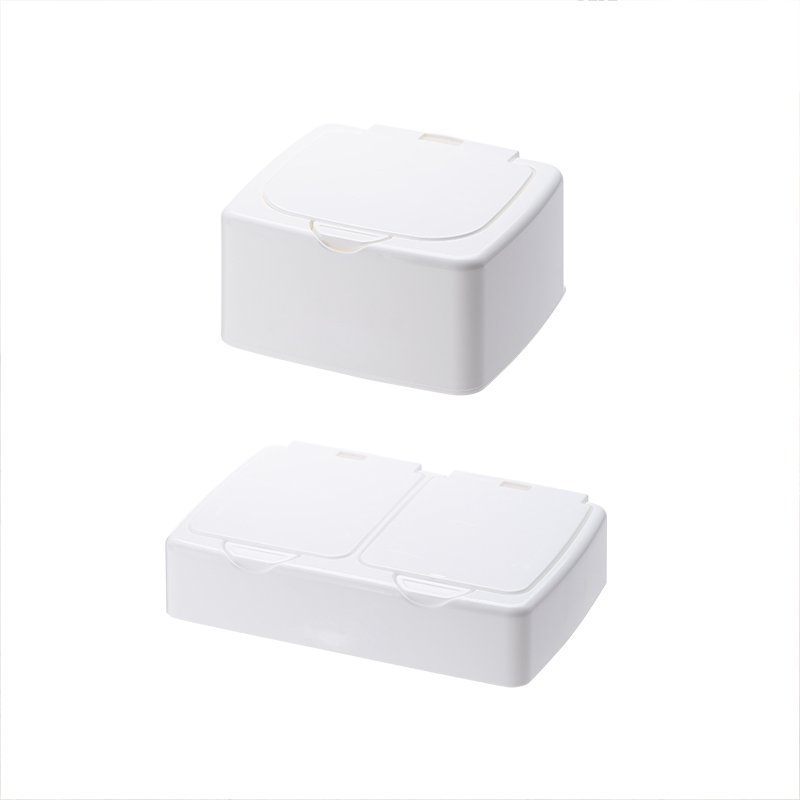 SHIMOYAMA Two Types Portable Small Parts Office Plastic Storage Box Bins White Press-to-open Dental Retainer Denture Storage Box