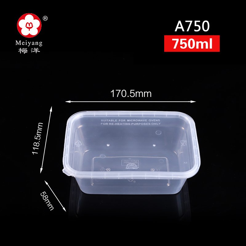 wholesale 900ml safety lock Disposable PP Plastic aviation plastic salad container A900