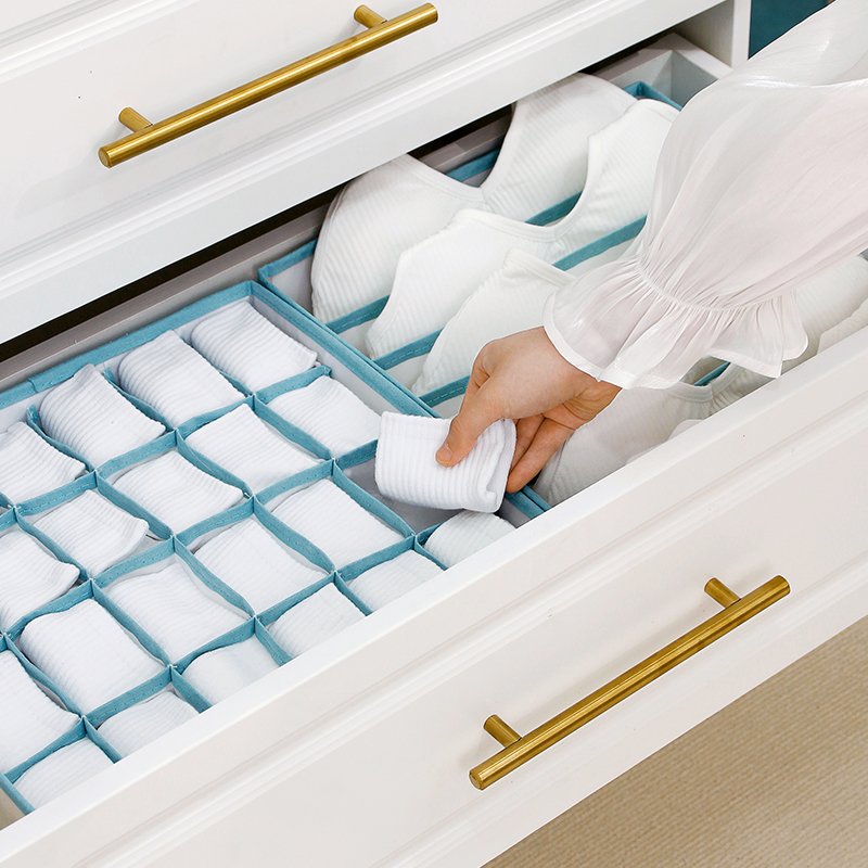 2023 Closet Organizers Washable Foldable Box underwear Organizer 4 Pack Drawer Dividers For Clothes Sock Bra Lingerie Storage