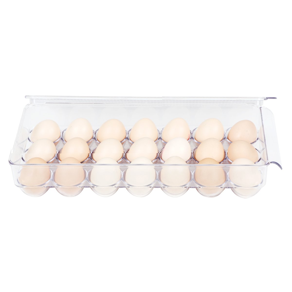 Transparent plastic 2 pcs refrigerator organizer food storage container bins egg holder with lid egg trays for eggs
