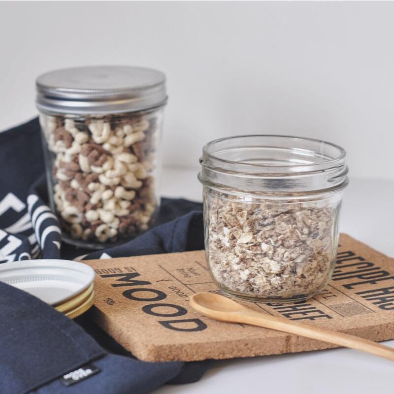 Customized Logo Round Clear Mini Food Storage 4oz 8oz 16oz Wide Mouth Glass Mason Jars With Lid