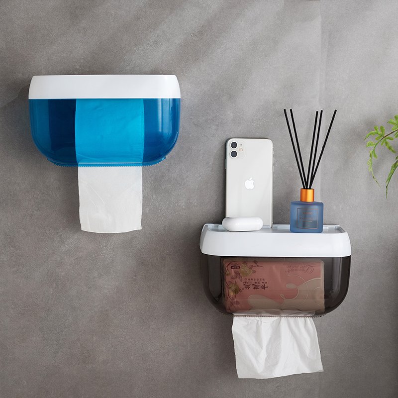 Modern Style Bathroom Wall-mounted Space Rectangular Plastic Tissue Storage Box Kitchen Tissue Box