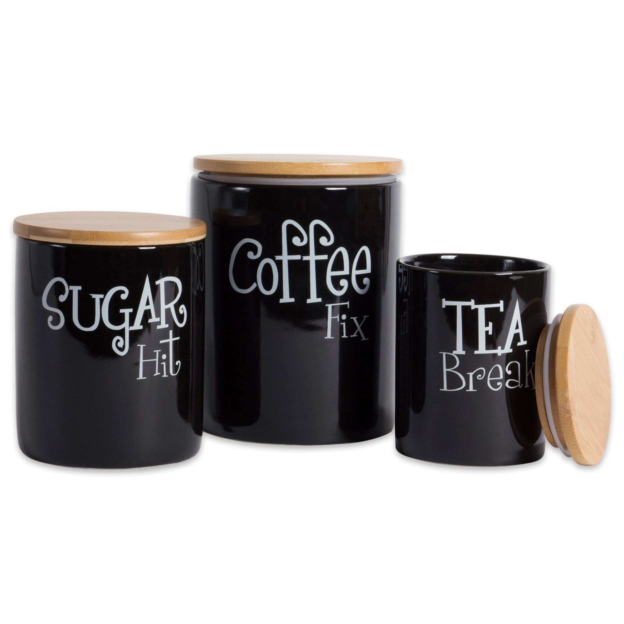 Glass Jar With Wooden Lid Cookies Container Glass Mason Jar Canister Food Storage Glass Jars Set of 3 Round At Lowest Price