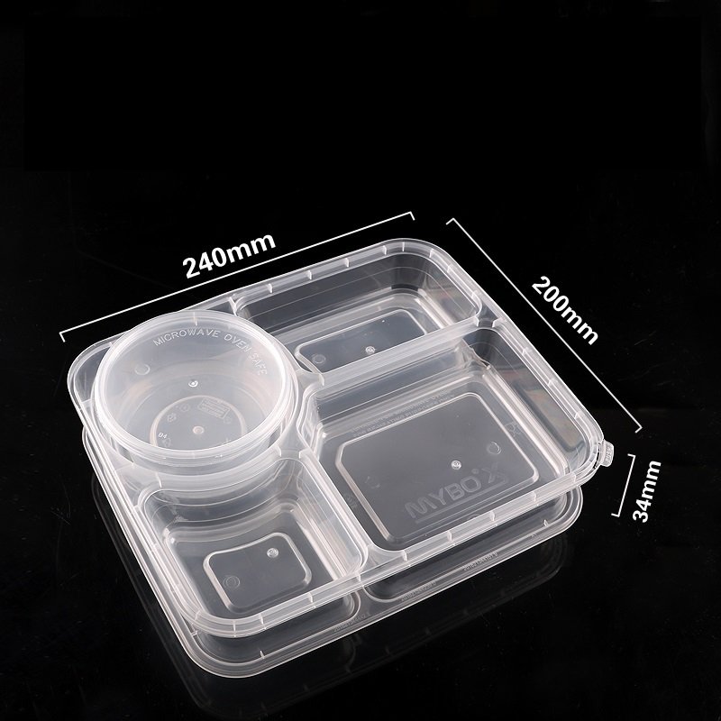 disposable pp plastic safety lock food packaging food container take out box KD04