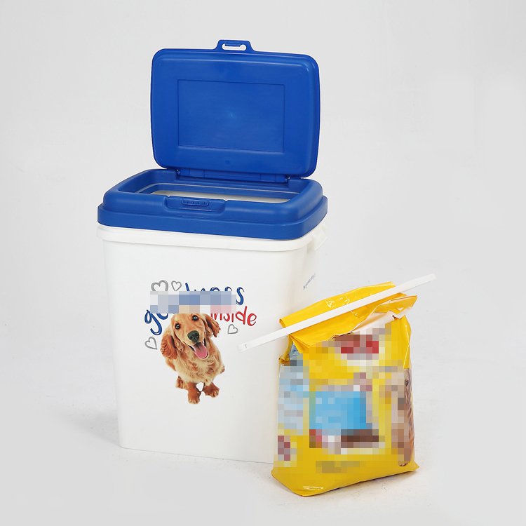 Plastic Pet Dog Food Storage Containers with Lid Airtight Sealed 15kg 40l Custom Printing Cat Dry Food Bin
