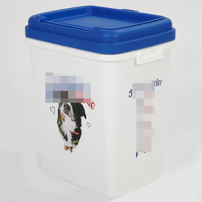 Plastic Pet Dog Food Storage Containers with Lid Airtight Sealed 15kg 40l Custom Printing Cat Dry Food Bin
