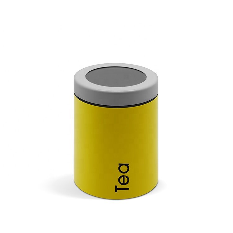Coffee Sugar Tea Kitchen Metal Canister Promotional Food Grade Powder Coating With Lid Container