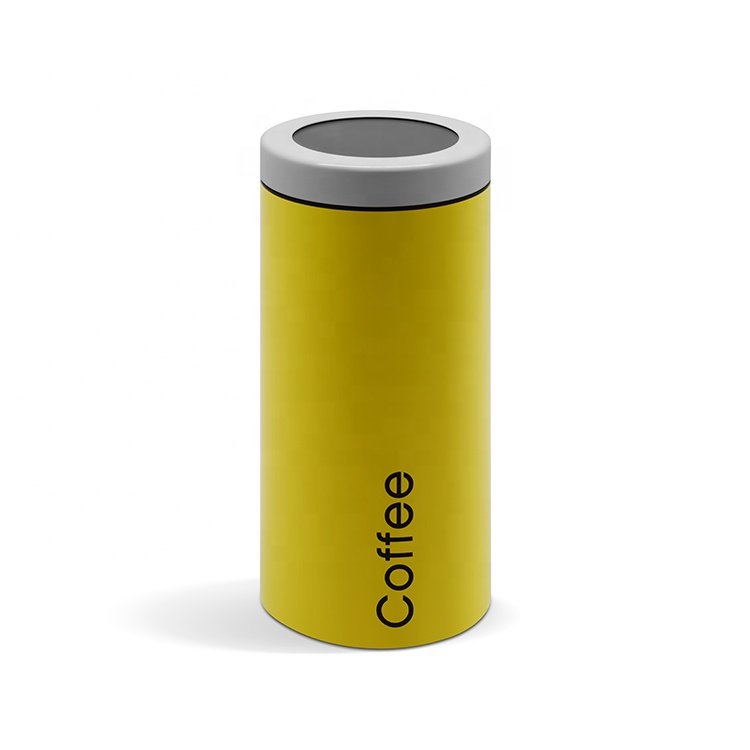 Coffee Sugar Tea Kitchen Metal Canister Promotional Food Grade Powder Coating With Lid Container