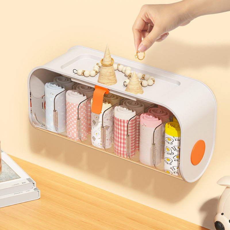 Wall Mounted Panties Socks Storage Drawer Multi Grid Sorting Storage Box Underwear Organizer Wardrobe