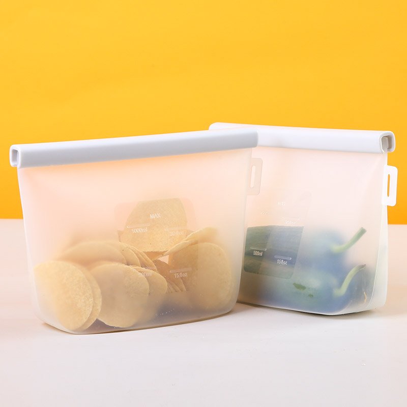 Wholesale Eco Friendly Zip Lock Waterproof Reusable Breastmilk Bags Collapsible Silicone Food Storage Bag