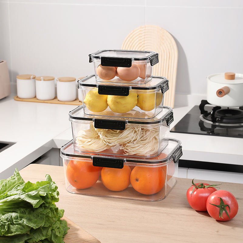 High Quality Kitchen Box Transparent Food Set Wholesale Plastic Food Storage Container With Lid