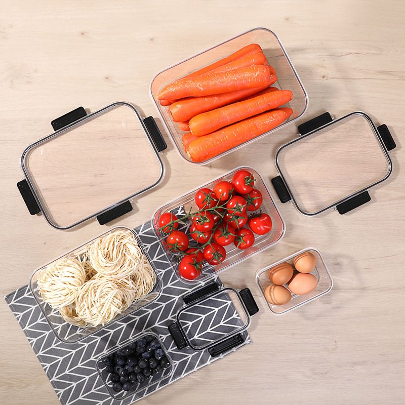 High Quality Kitchen Box Transparent Food Set Wholesale Plastic Food Storage Container With Lid