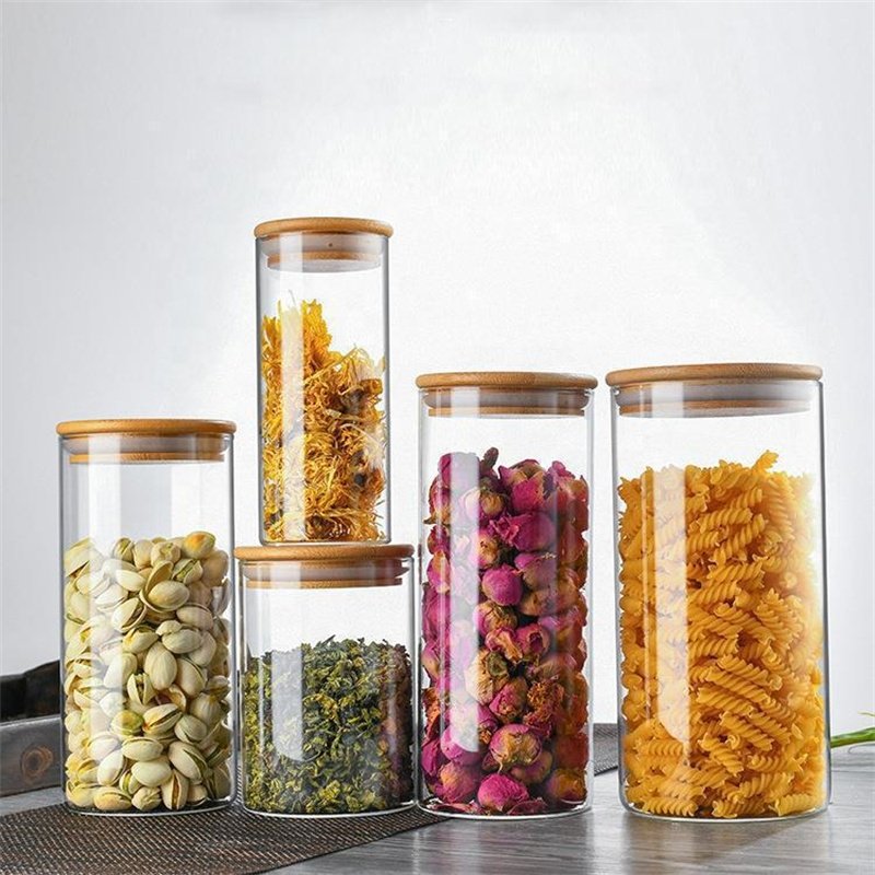 Wholesale custom clear borosilicate glass food storage containers with lids