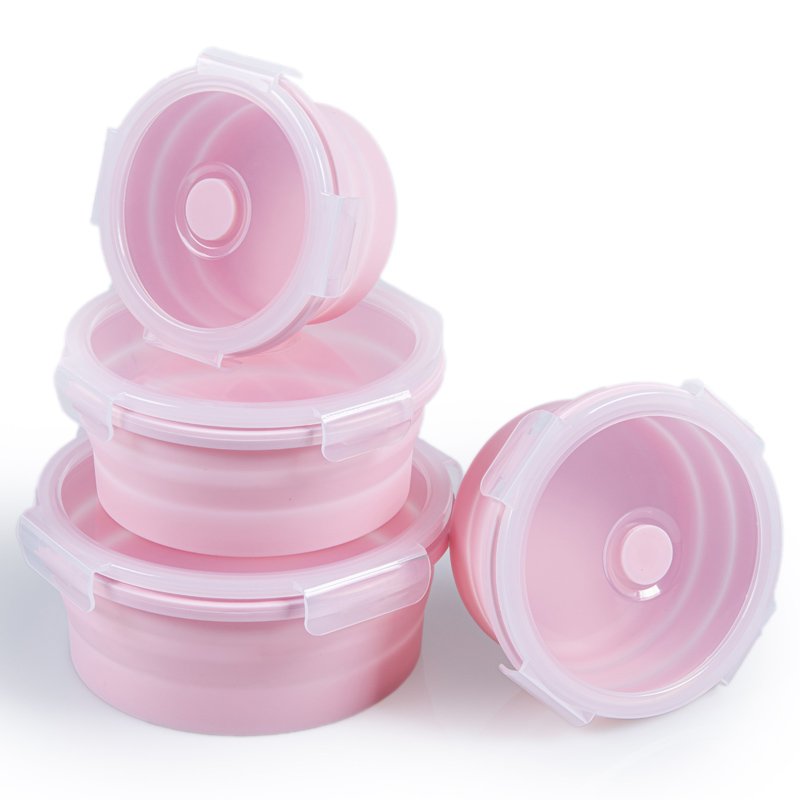 Collapsible Containers Silicone Folding Food Storage Kitchen Silicone Lunch Box