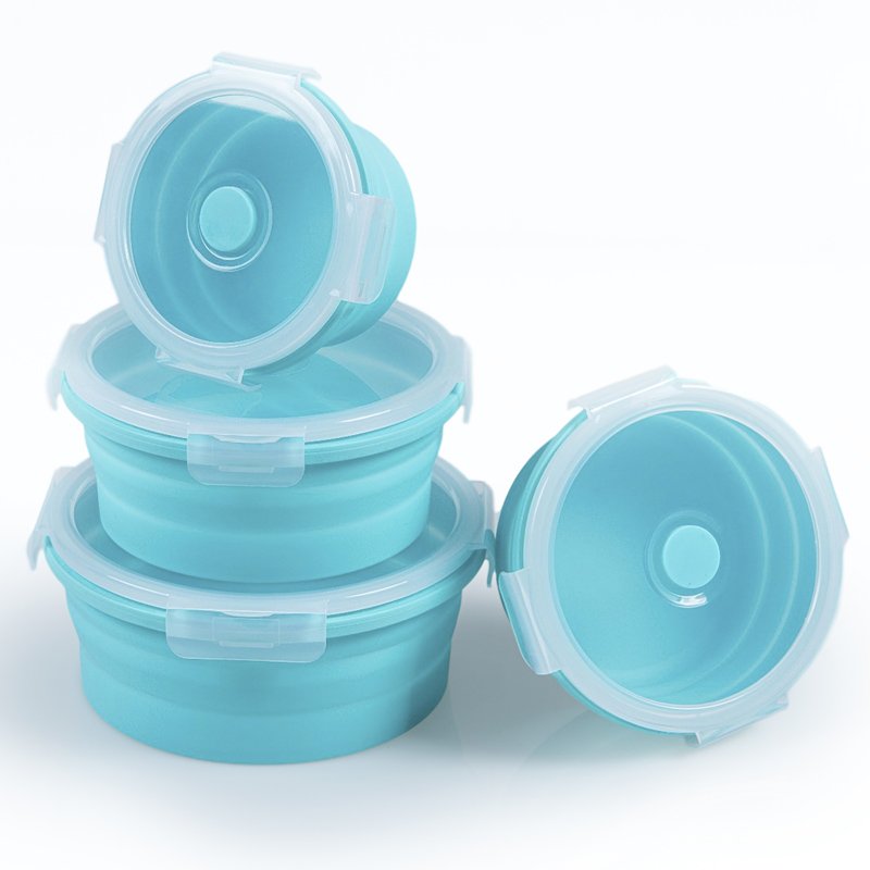 Collapsible Containers Silicone Folding Food Storage Kitchen Silicone Lunch Box