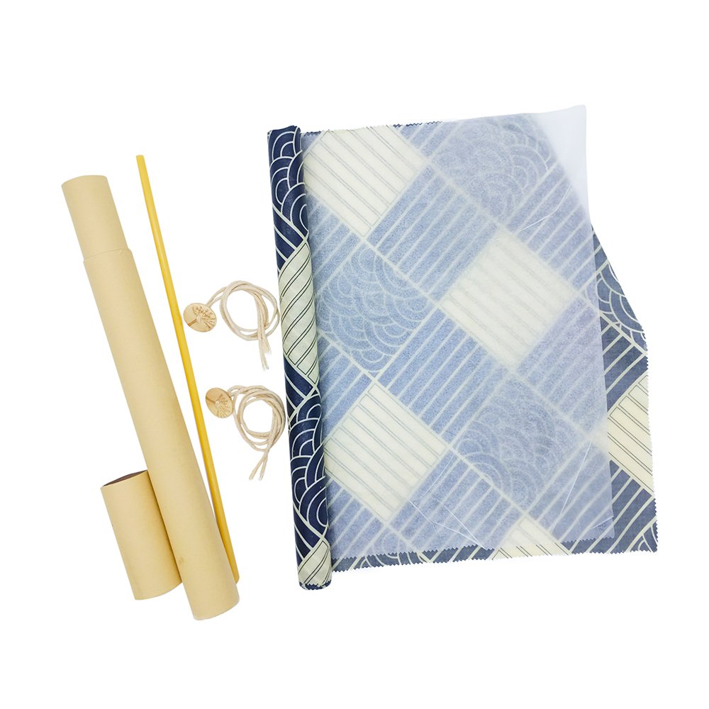 Organic Reusable Cotton Beeswax Food Wrap Roll Sustainable & Biodegradable Natural Alternative to Plastic Bags Food Storage
