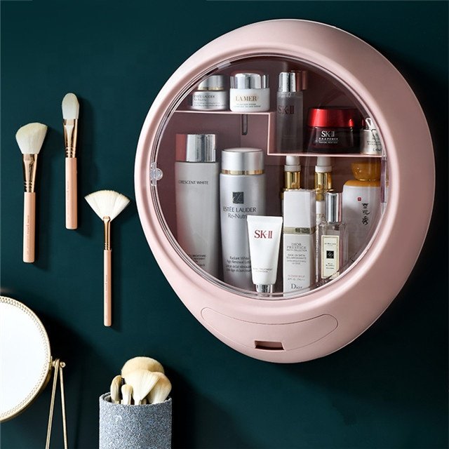 Waterproof Moistureproof Makeup Organizer Wall Mounted Cosmetic Storage Box