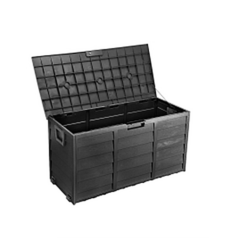 Outdoor Waterproof Resistant Lockable Storage Box Gallon Deck Box Rods Large Resin Storage Bin for Garden Tools