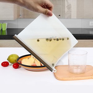Airtight Zip Seal Bags Fresh Fridge Food Milk Bag Food Storage Bag Preservation Reusable Silicone Food Package Screen Printing