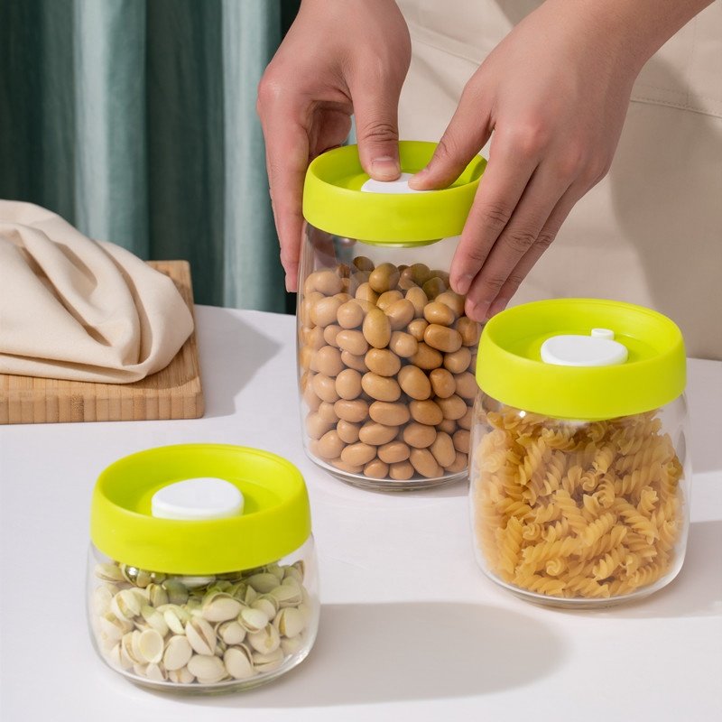 800ML Stackable Vegetables / Cereals Vacuum Air Sealing Food Storage Containers for freshness keeping box